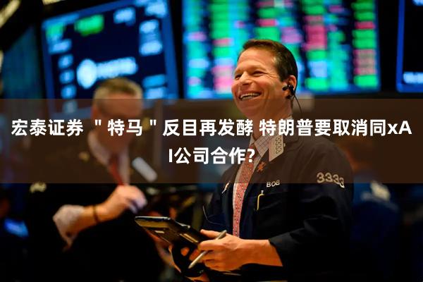 宏泰证券 ＂特马＂反目再发酵 特朗普要取消同xAI公司合作?